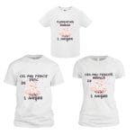 Set 3 tricouri pentru aniversarea de 1 an, taiere mot, Lebede, Bumbac, Alb, TM41