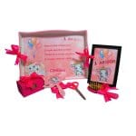 Set Mot Personalizat, Elefantica, 6 Piese, Lemn, Roz, 20x30cm, SMD023
