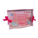 Set Mot Personalizat, Elefantica, 5 Piese, Lemn, Roz, 20x30cm, SMD024 - imagine 2