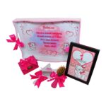 Set Mot Personalizat, Pisica Marrie, 6 Piese, Lemn, Roz, 20x30cm, SMD044 - imagine 3