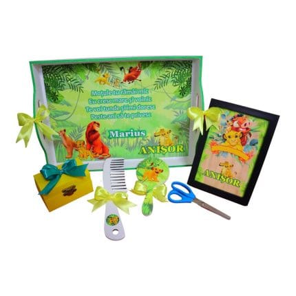 Set Mot Personalizat, Simba, 6 Piese, Lemn, Verde, 20x30cm, SMD051