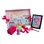 Set Mot Personalizat, Unicorn, 6 Piese, Lemn, Roz, 20x30cm, SMD063