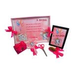 Set Mot Personalizat, Elefantica, 6 Piese, Lemn, Roz, 20x30cm, SMD023 - imagine 2
