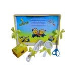 Set Mot Personalizat, Minioni, 5 Piese, Lemn, Galben, 20x30cm, SMD041 - imagine 3