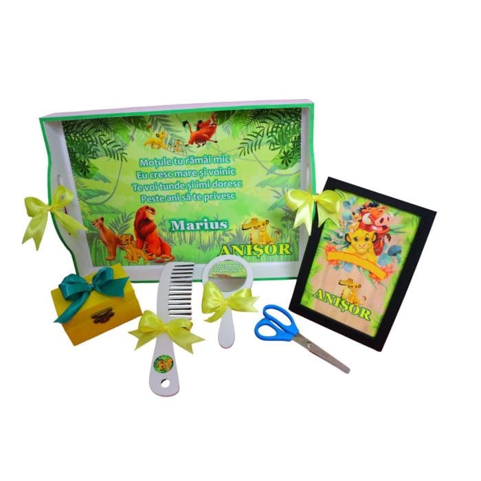 Set Mot Personalizat, Simba, 6 Piese, Lemn, Verde, 20x30cm, SMD051 - imagine 3