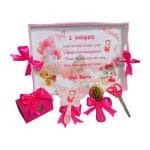 Set Mot Personalizat, Baby Girl, 5 Piese, Lemn, Roz, 20x30cm, SMD014