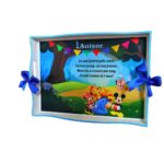 Set Mot Personalizat, Winnie cu Mickey, 5 Piese, Lemn, Albastru, 20x30cm, SMD066 - imagine 2