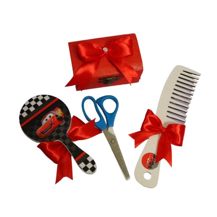 Set Mot Personalizat, Cars, 5 Piese, Lemn, Rosu, 20x30cm, SMD020 - imagine 4