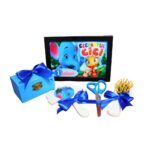 Set Mot Personalizat, Elefantul Cici, 6 Piese, Lemn, Albastru 20x30cm, SMD025 - imagine 4