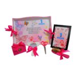 Set Mot Personalizat, Fluturi, 6 Piese, Lemn, Roz, 20x30cm, SMD027 - imagine 5