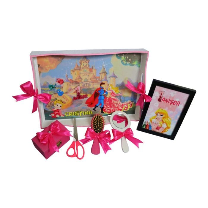 Set Mot Personalizat, Frumoasa Adormita, 6 Piese, Lemn, Roz, 20x30cm, SMD029 - imagine 3
