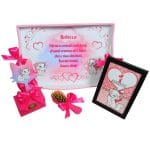 Set Mot Personalizat, Pisica Marrie, 6 Piese, Lemn, Roz, 20x30cm, SMD044