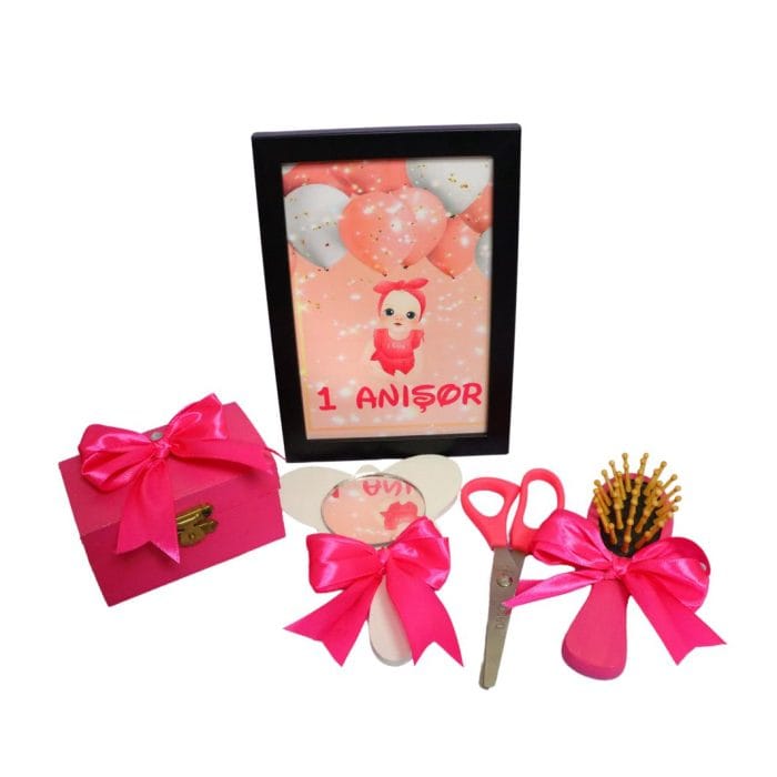 Set Mot Personalizat, Baby Girl, 6 Piese, Lemn, Roz, 20x30cm, SMD013 - imagine 3