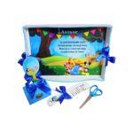 Set Mot Personalizat, Winnie cu Mickey, 5 Piese, Lemn, Albastru, 20x30cm, SMD066