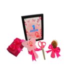 Set Mot Personalizat, Fluturi, 6 Piese, Lemn, Roz, 20x30cm, SMD027 - imagine 2