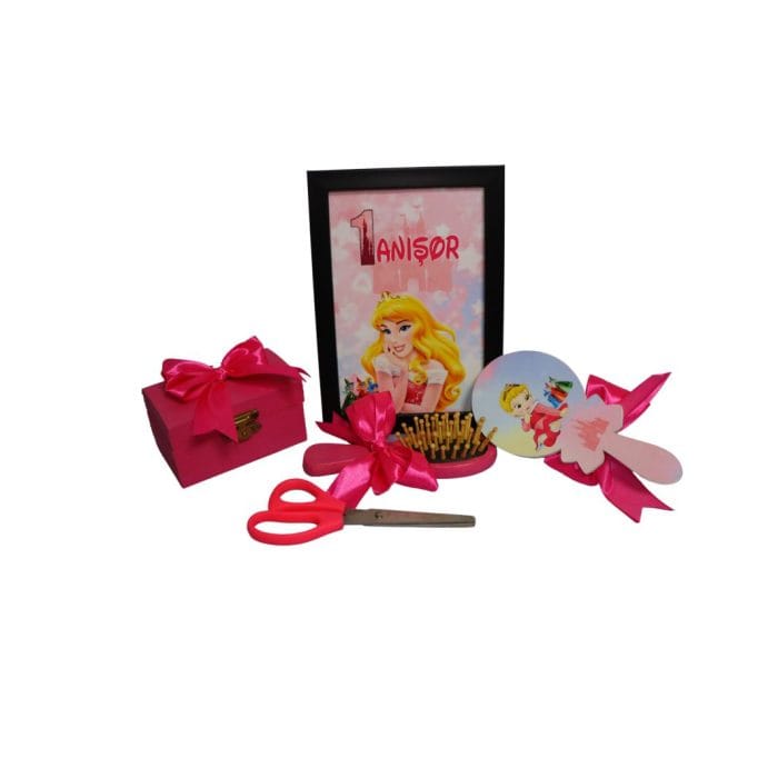 Set Mot Personalizat, Frumoasa Adormita, 6 Piese, Lemn, Roz, 20x30cm, SMD029 - imagine 4