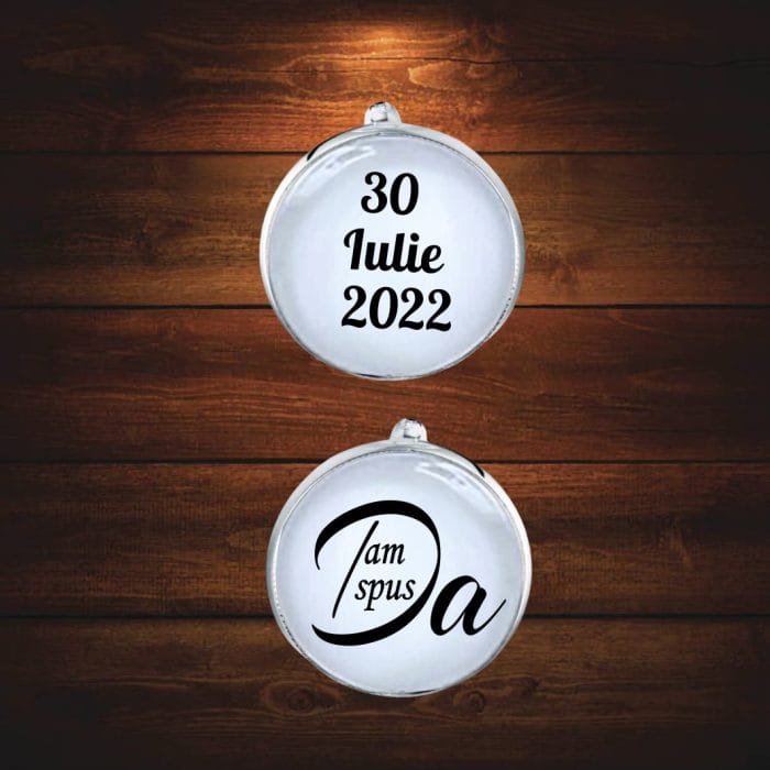 Butoni Personalizati, Mire, Nunta, Argintiu, 18x16 mm, BMN003 - imagine 4