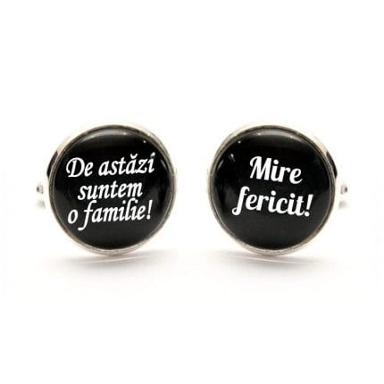 Butoni Personalizati, Mire, Nunta, Argintiu, 18x16 mm, BMN010