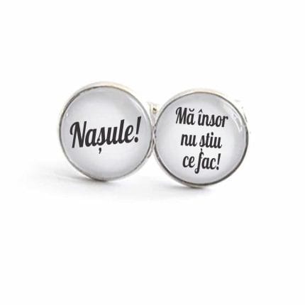 Butoni Personalizati, Mire, Nunta, Argintiu, 18x16 mm, BMN013
