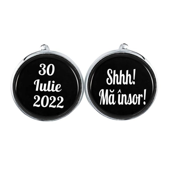 Butoni Personalizati, Mire, Nunta, Argintiu, 18x16 mm, BMN002 - imagine 1