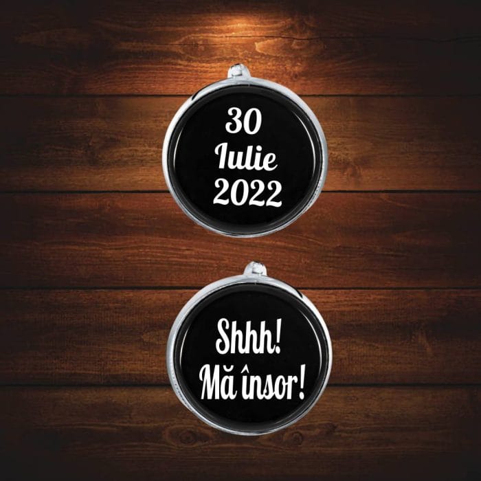 Butoni Personalizati, Mire, Nunta, Argintiu, 18x16 mm, BMN002 - imagine 4