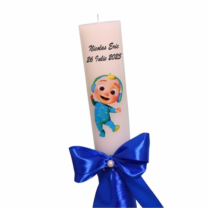 Lumanare Botez, Personalizata, Baby Johny, Albastru, 35 cm, LMB007 - imagine 5
