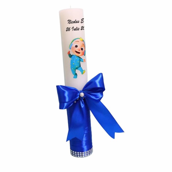 Lumanare Botez, Personalizata, Baby Johny, Albastru, 35 cm, LMB007 - imagine 4