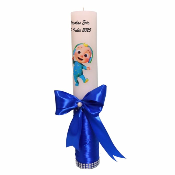 Lumanare Botez, Personalizata, Baby Johny, Albastru, 35 cm, LMB007 - imagine 3