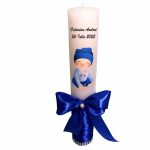 Lumanare Botez, Personalizata, Baby Boy, Albastru, 35 cm, LMB009 - imagine 4