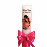 Lumanare Botez, Personalizata, Baby Girl, Family, Roz, 35 cm, LMB012 - imagine 4