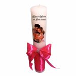 Lumanare Botez, Personalizata, Baby Girl, Family, Roz, 35 cm, LMB012 - imagine 3