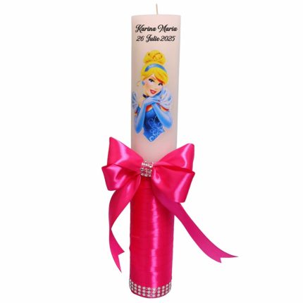 Lumanare Botez, Personalizata, Cenusareasa, Roz, 35 cm, LMB014