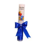 Lumanare Botez, Personalizata, Elefantul Cici, Albastru, 35 cm, LMB018