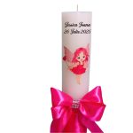 Lumanare Botez, Personalizata, Zana, Roz, 35 cm, LMB019 - imagine 2