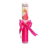 Lumanare Botez, Personalizata, Frumoasa Adormita, Roz, 35 cm, LMB020