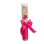 Lumanare Botez, Personalizata, Frumoasa Adormita, Roz, 35 cm, LMB021 - imagine 5