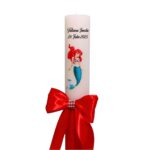Lumanare Botez, Personalizata, Mica Sirena, Rosu, 35 cm, LMB026 - imagine 2