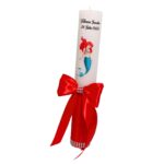 Lumanare Botez, Personalizata, Mica Sirena, Rosu, 35 cm, LMB026 - imagine 3