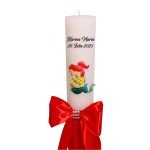 Lumanare Botez, Personalizata, Mica Sirena, Rosu, 35 cm, LMB027 - imagine 2