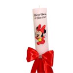 Lumanare Botez, Personalizata, Baby Minnie Mouse, Rosu, 35 cm, LMB036 - imagine 5