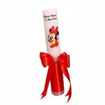 Lumanare Botez, Personalizata, Baby Minnie Mouse, Rosu, 35 cm, LMB036 - imagine 3