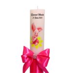 Lumanare Botez, Personalizata, Porcusorul Piglet, Roz, 35 cm, LMB038 - imagine 2