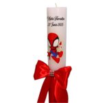 Lumanare Botez, Personalizata, Spider Man, Rosu, 35 cm, LMB044 - imagine 5