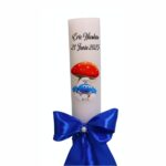 Lumanare Botez, Personalizata, Baby Strumf, Albastru, 35 cm, LMB045 - imagine 2