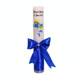 Lumanare Botez, Personalizata, Strumfita, Albastru, 35 cm, LMB046 - imagine 5