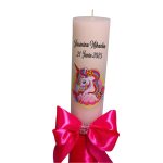 Lumanare Botez, Personalizata, Unicorn, Roz, 35 cm, LMB050 - imagine 2