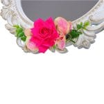 Oglinda Miresei Decorata, Trandafiri, Orhidee, Roz, 47 cm, OGLDC004 - imagine 3