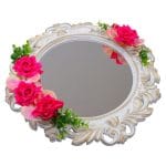 Oglinda Miresei Decorata, Trandafiri, Orhidee, Roz, 47 cm, OGLDC004 - imagine 4