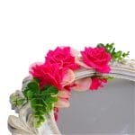 Oglinda Miresei Decorata, Trandafiri, Orhidee, Roz, 47 cm, OGLDC004 - imagine 6