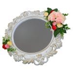 Oglinda Miresei Decorata, Hortensie, Bujori, Roz, Crem, Rosu, 47 cm, OGLDC007 - imagine 7